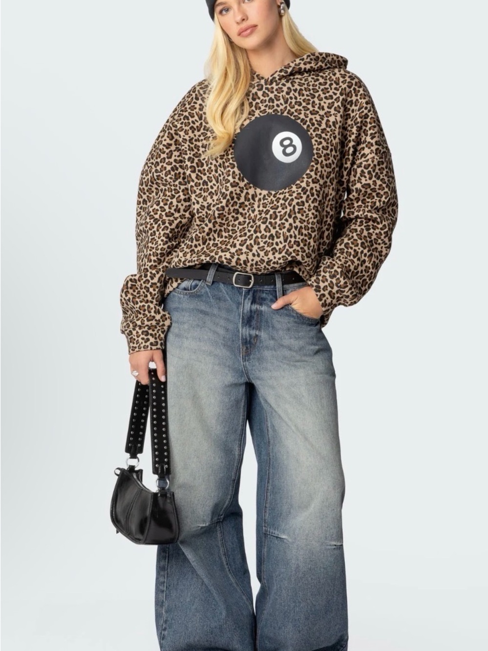 Brand new without tags Edikted Leopard 8 Ball Oversized Hoodie